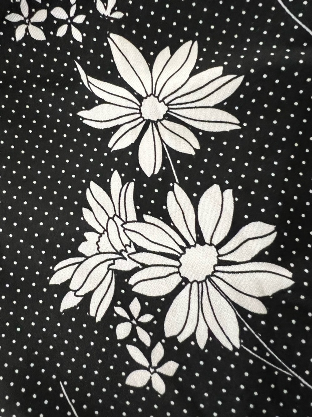 NWOT • Nicki • A-Line • Sleeveless • Fit and Flare Dress • Black and White Daisy - Picture 7 of 9
